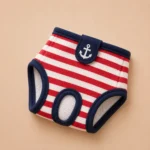 Culotte absorbante pour chien rouge et blanc