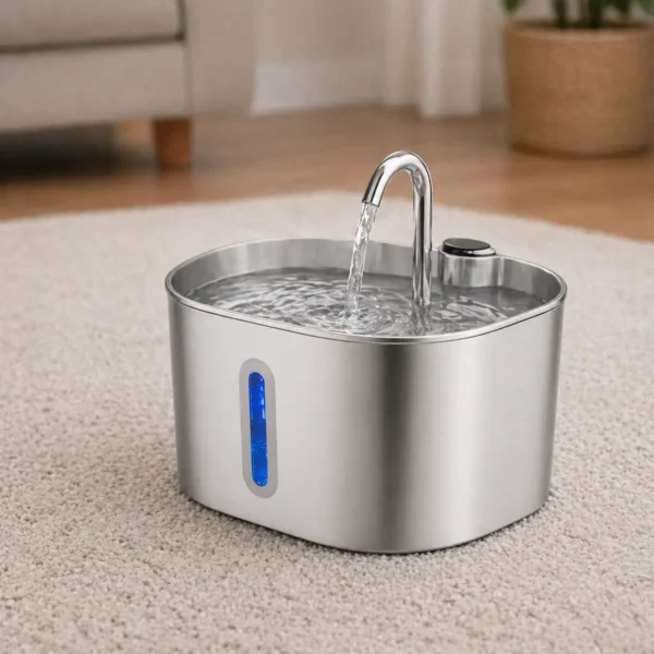 Fontaine à eau chien acier inoxydable