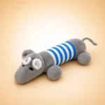 Jouets à mâcher en peluche éléphant gris et bleu