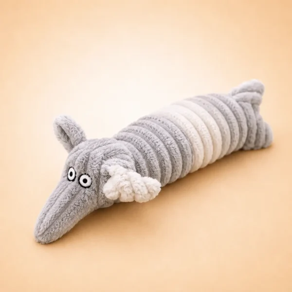 Jouets à mâcher en peluche gris et blanc