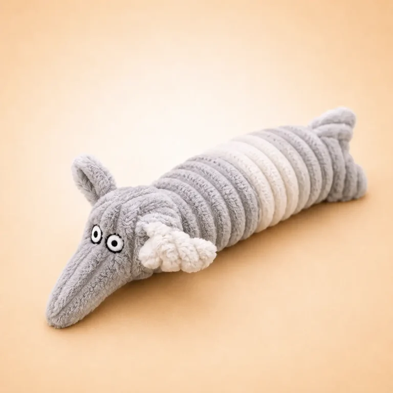 Jouets à mâcher en peluche gris et blanc