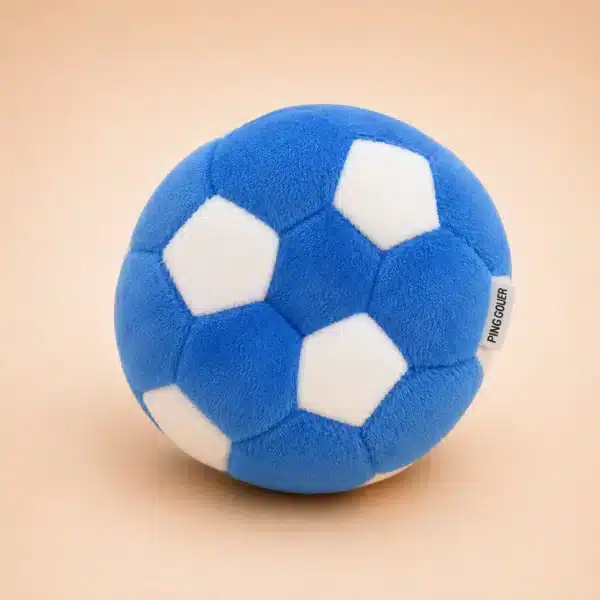 Peluche ballon bleu et blanc pour chien
