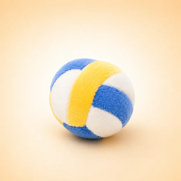 Peluche ballon jaune et bleu pour chien