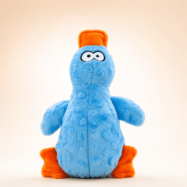 Peluche canard bleu pour chien