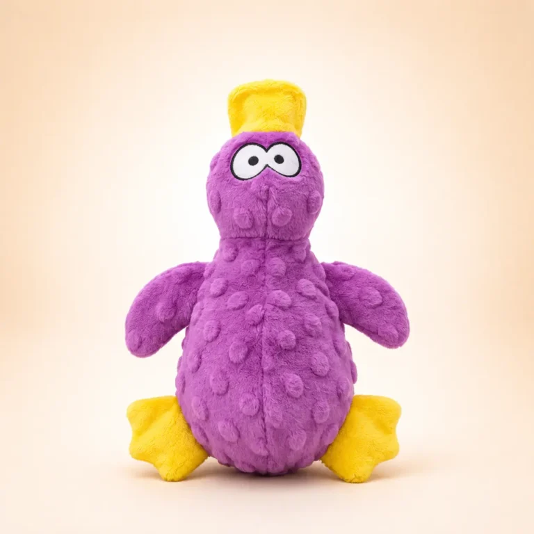 Peluche canard rose pour chien