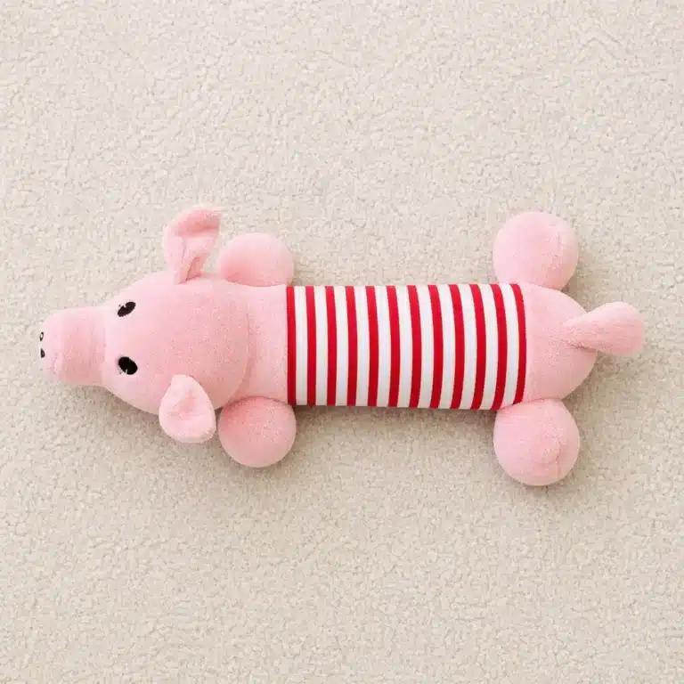Peluche cochon long pour chien