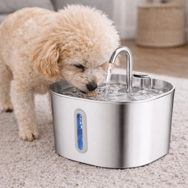 Fontaine à eau chien acier inoxydable
