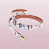 Laisse en cuir militaire bleu et beige petit chien