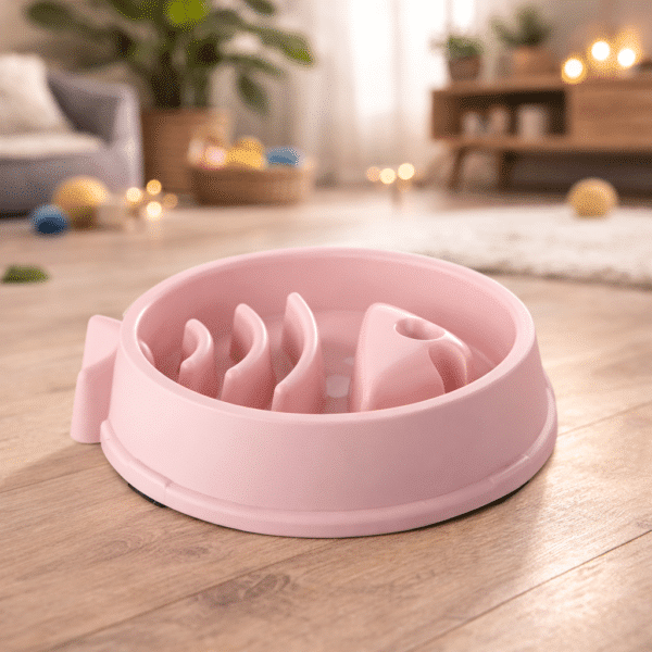 Gamelle anti glouton poisson rose chien