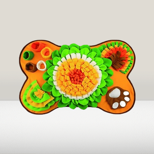 Tapis à renifler pour chien orange et vert