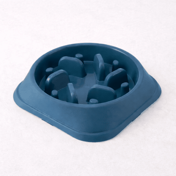 Gamelle anti glouton os bleu chien