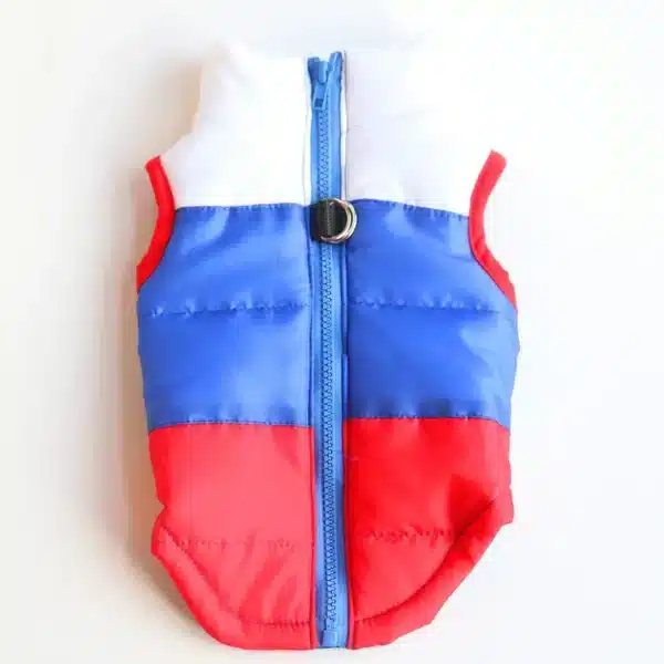Manteau pour chien bleu blanc rouge 6