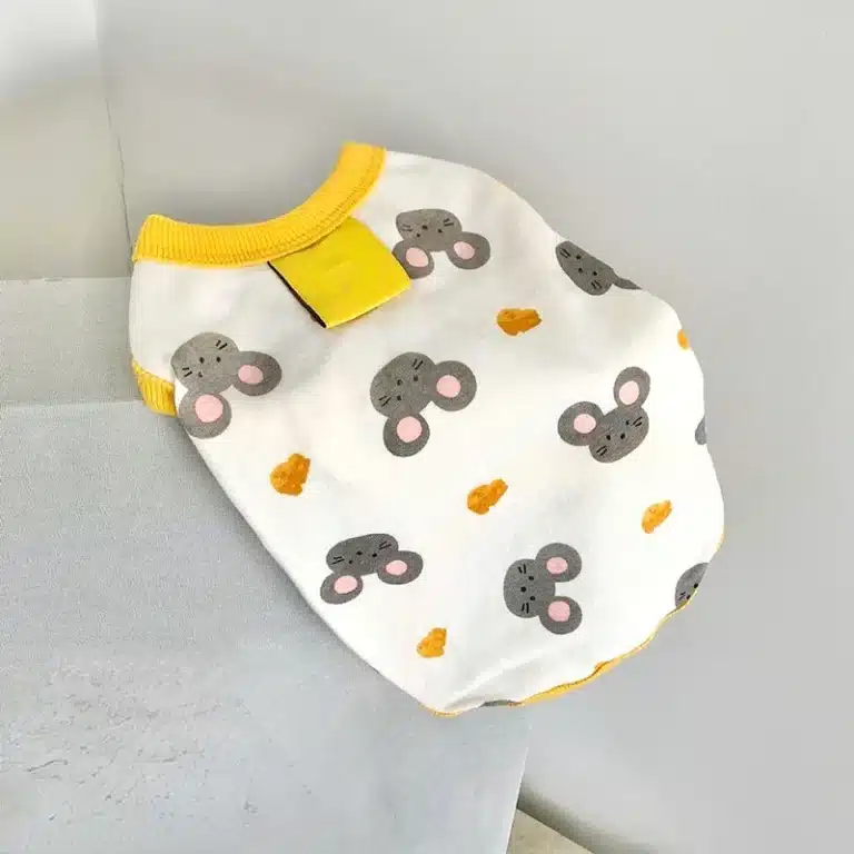 Tee shirt souris jaune et blanc chihuahua 7