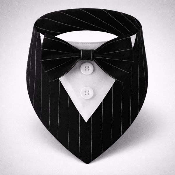 Déguisement noeud papillon noir rayé chien