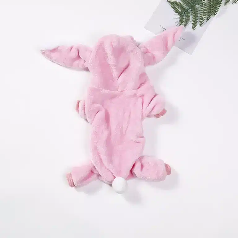 Déguisement lapine rose et blanc petit chien 6