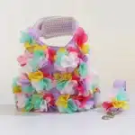 Harnais spitz fleur coloré + laisse 6