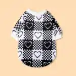 Pull coeur et carreaux chien 3
