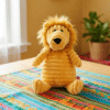 Jouet en peluche côtelé lion pour chien