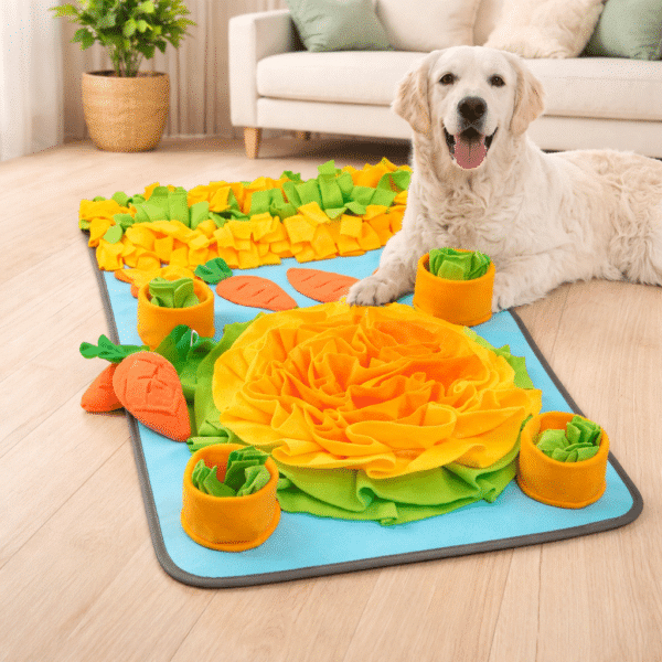 Tapis de fouille carotte vert et orange chien