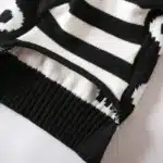 Pull crâne halloween blanc et noir chien 6