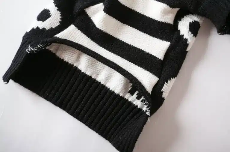 Pull crâne halloween blanc et noir chien 6