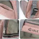 Sac de transport rose respirant petit chien 14