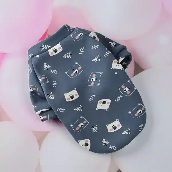 Tee shirt chihuahua bleu marine motif ours 6