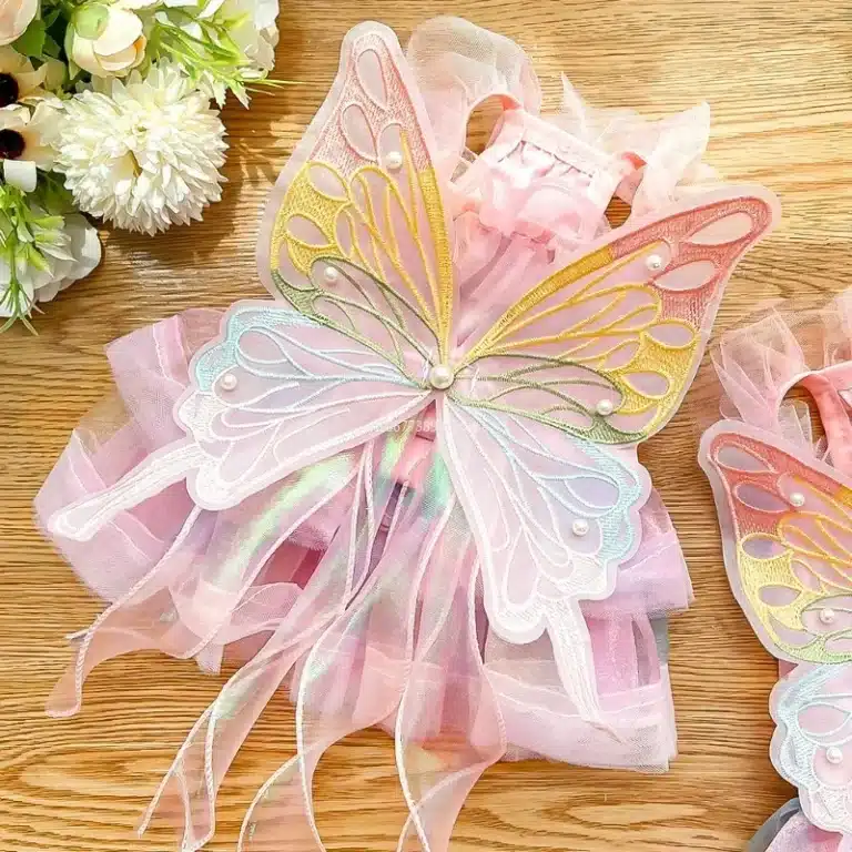Costume papillon rose chihuahua 3