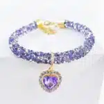 Collier en cristal chihuahua violet 7