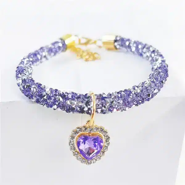 Collier en cristal chihuahua violet 7