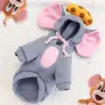 Déguisement souris gris et rose petit chien 4