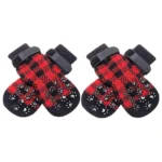 Chaussettes antidérapantes petit chien rouge 7