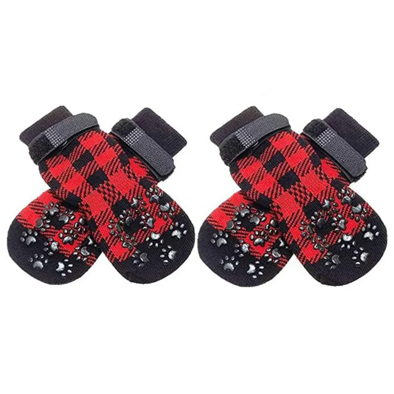 Chaussettes antidérapantes petit chien rouge 7