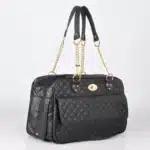 Sac de luxe en cuir noir chihuahua 4