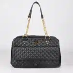 Sac de luxe en cuir noir chihuahua 2