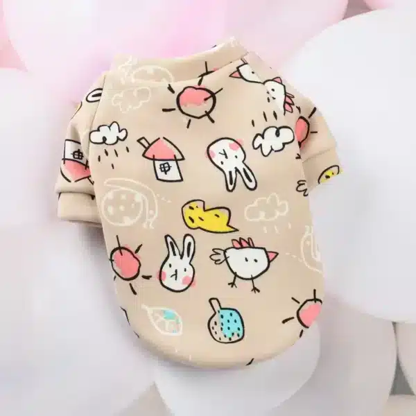 Pull spitz beige animaux 6