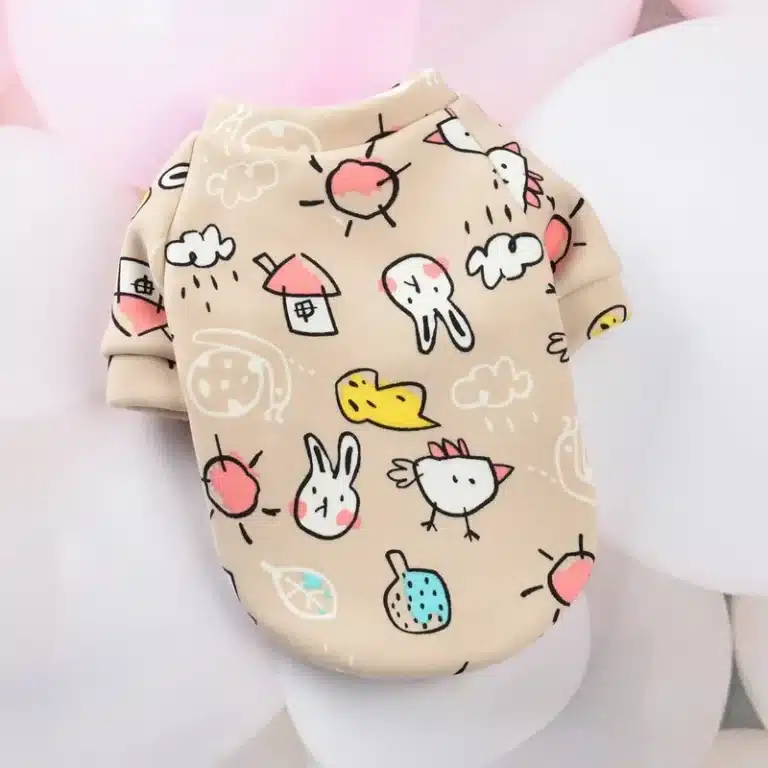 Pull spitz beige animaux 6