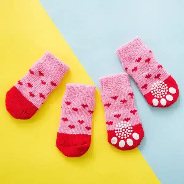 Chaussette pour chien blessé coeur rose 7
