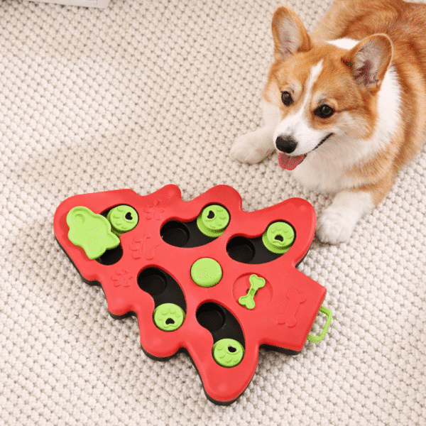 Distributeur croquette sapin rouge et vert