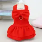 Harnais robe rouge chihuahua + laisse 6