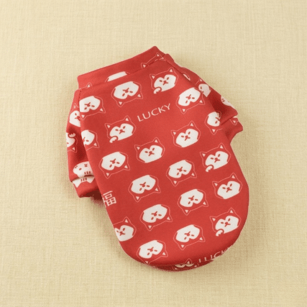 Pull spitz lucky rouge et blanc