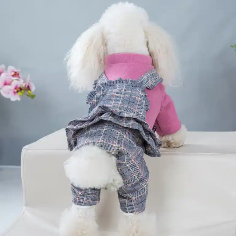 Salopette à carreau petit chien 15