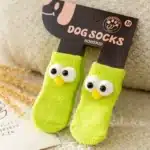 Chaussette pour chien rigolote vert 7
