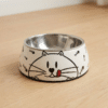 Gamelle Chien : Inox blanc motif chat