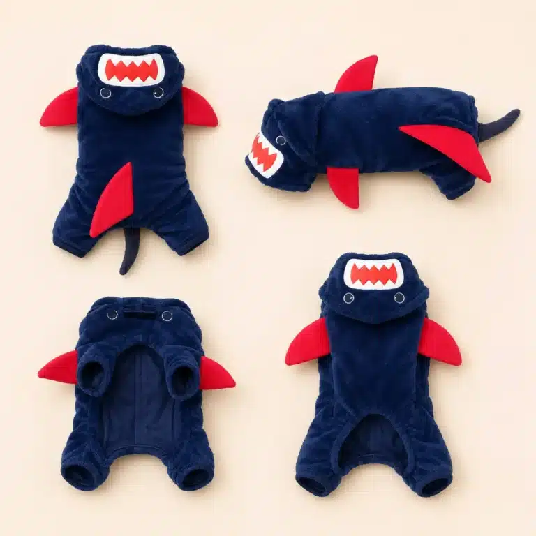 Déguisement chihuahua requin bleu et rouge gal