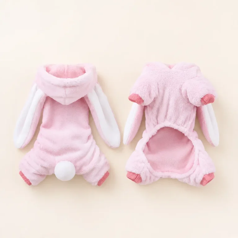 Déguisement lapine rose et blanc petit chien