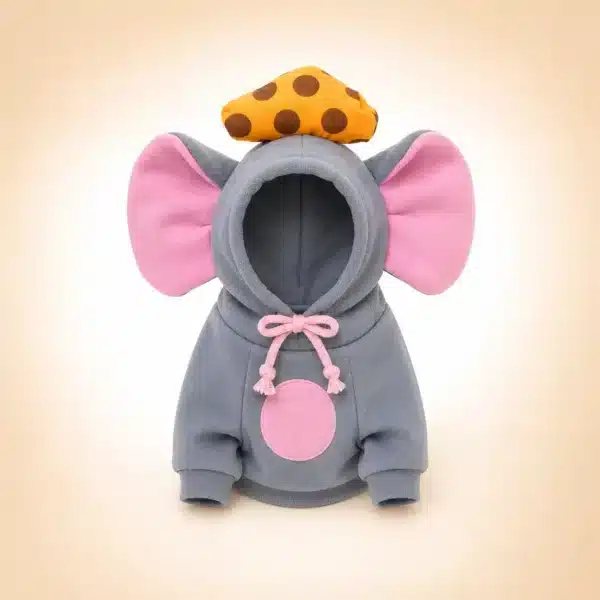 Déguisement souris gris et rose petit chien