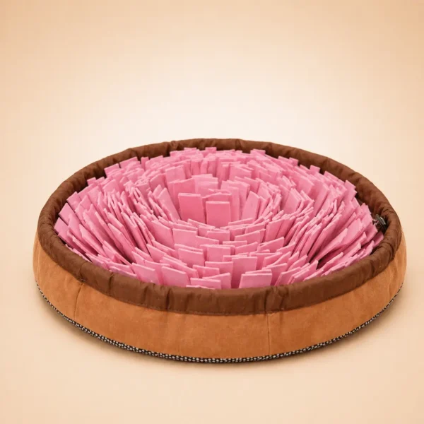 Tapis de reniflage rose et marron chien