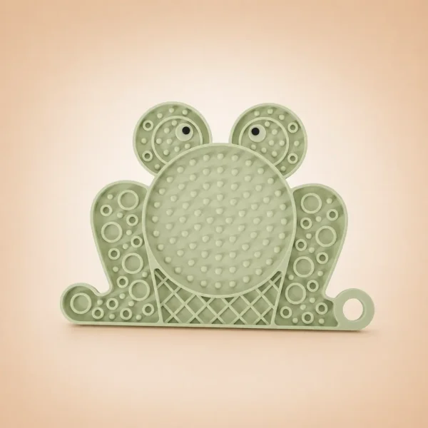 Tapis de léchage grenouille vert pour chien