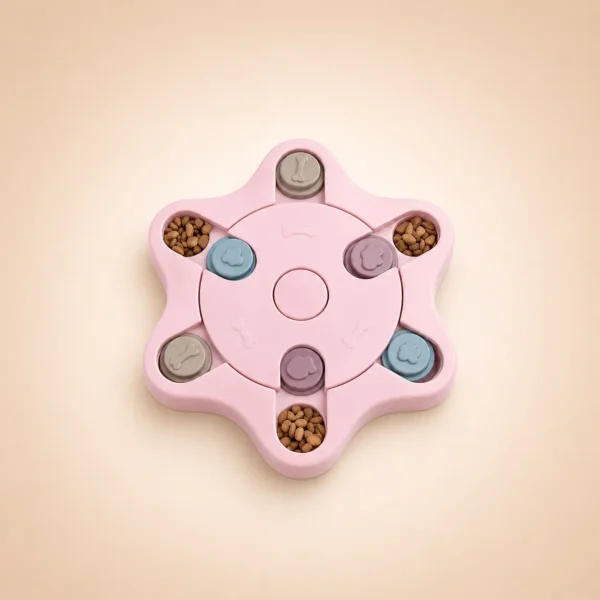 Distributeur croquette étoile rose pour petit chien